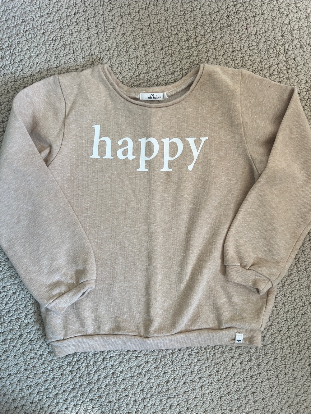 Oh Baby! Kids "Happy" Sweatshirt in Beige